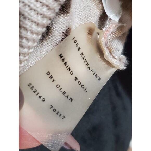 Ann Taylor Women Beige & Brown Wool Long Sleeve Buttons Front Cardigan Sweater S - Picture 7 of 9